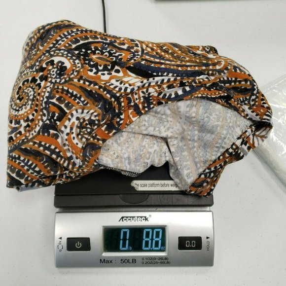 Sigrid Olsen Womens Blue Yellow Paisley Tunic Top Size XL Long Sleeve V Neck - Picture 8 of 8